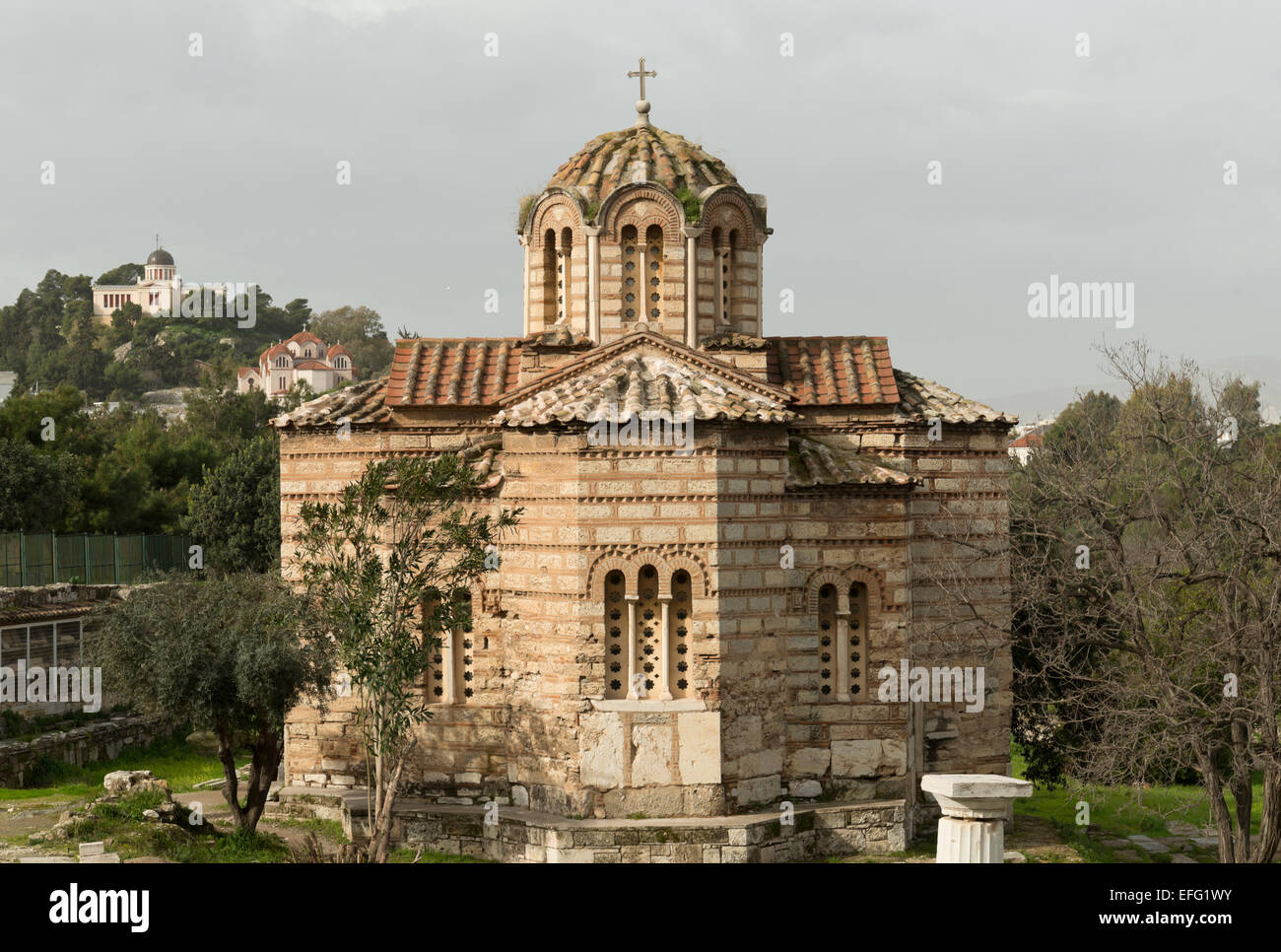 Chiesa dei Santi Apostoli. La chiesa bizantina di Atene, Grecia Foto Stock