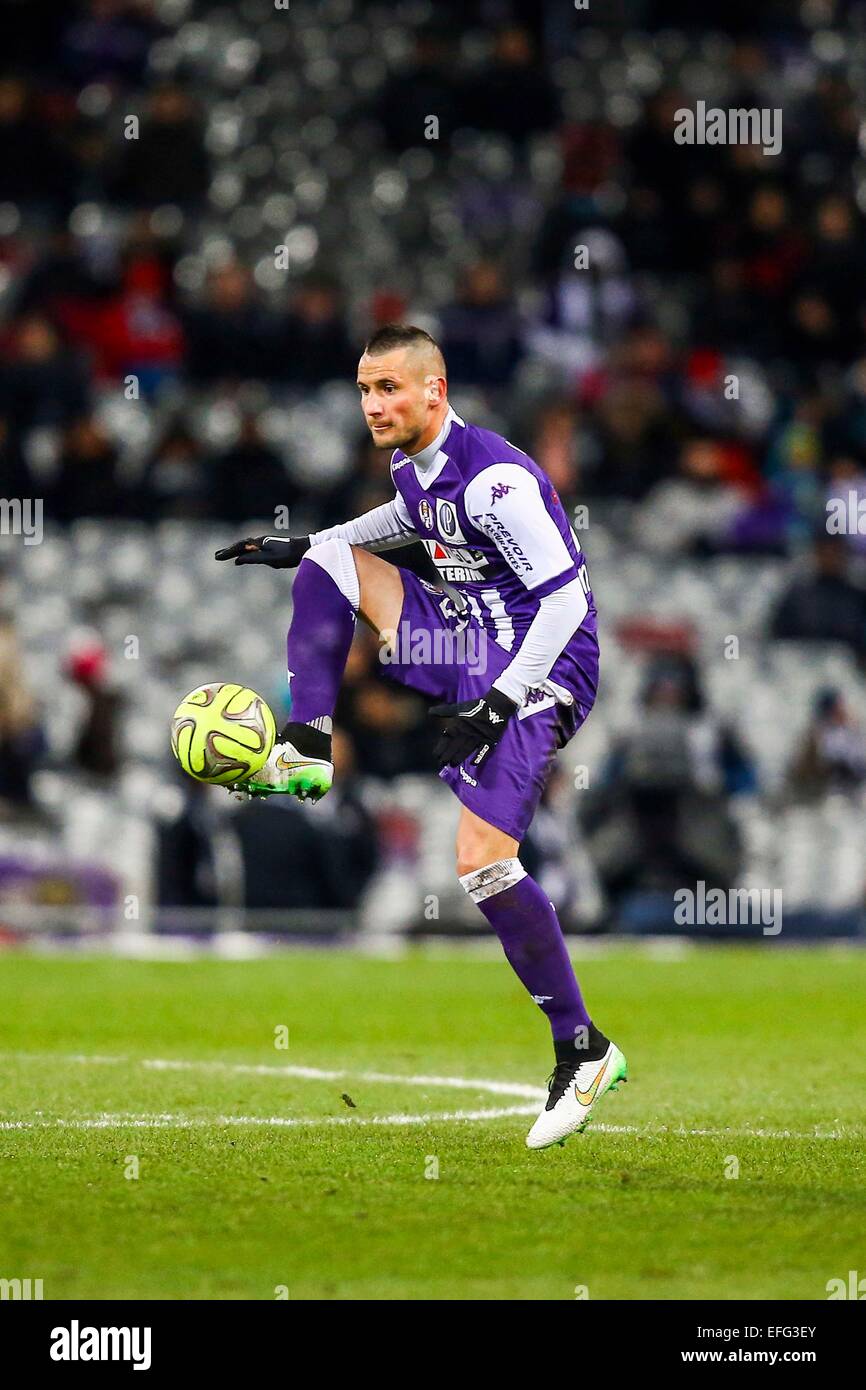 Dragos Grigore - 31.01.2015 - Toulouse / Reims - 23eme journee de Ligue 1 -.Photo : Manuel Blondau icona / Sport Foto Stock