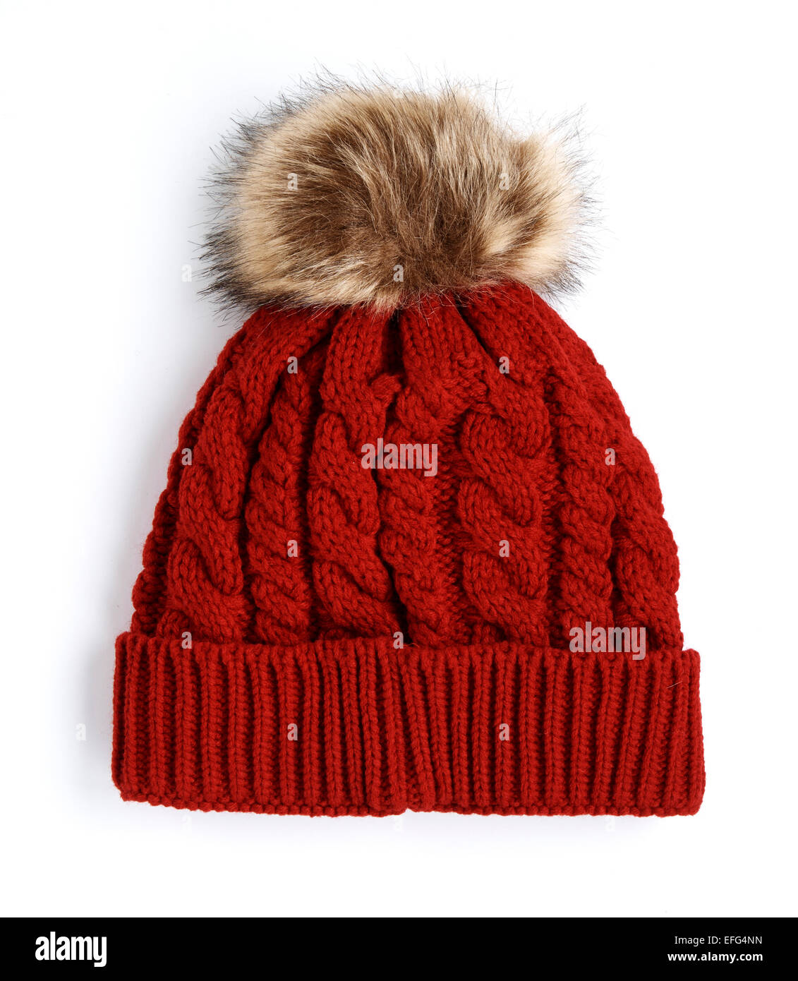Cappello rosso di inverno Foto Stock