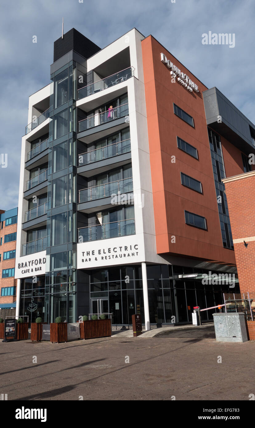 Brayford Wharf North fuori Double Tree Hotel Hilton, Lincoln Foto Stock