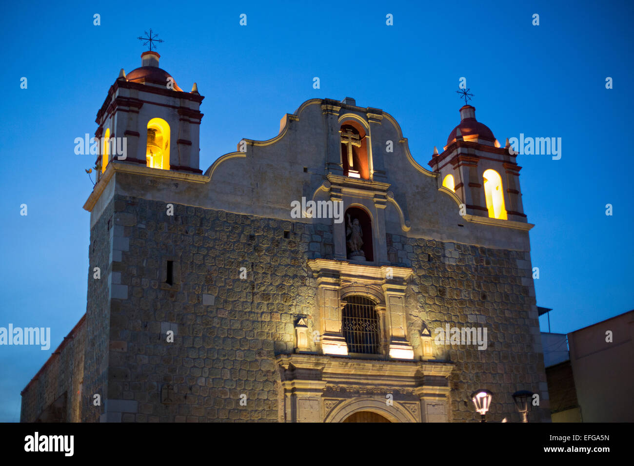 Oaxaca, Messico - Santo Domingo de Guzman chiesa cattolica. Foto Stock