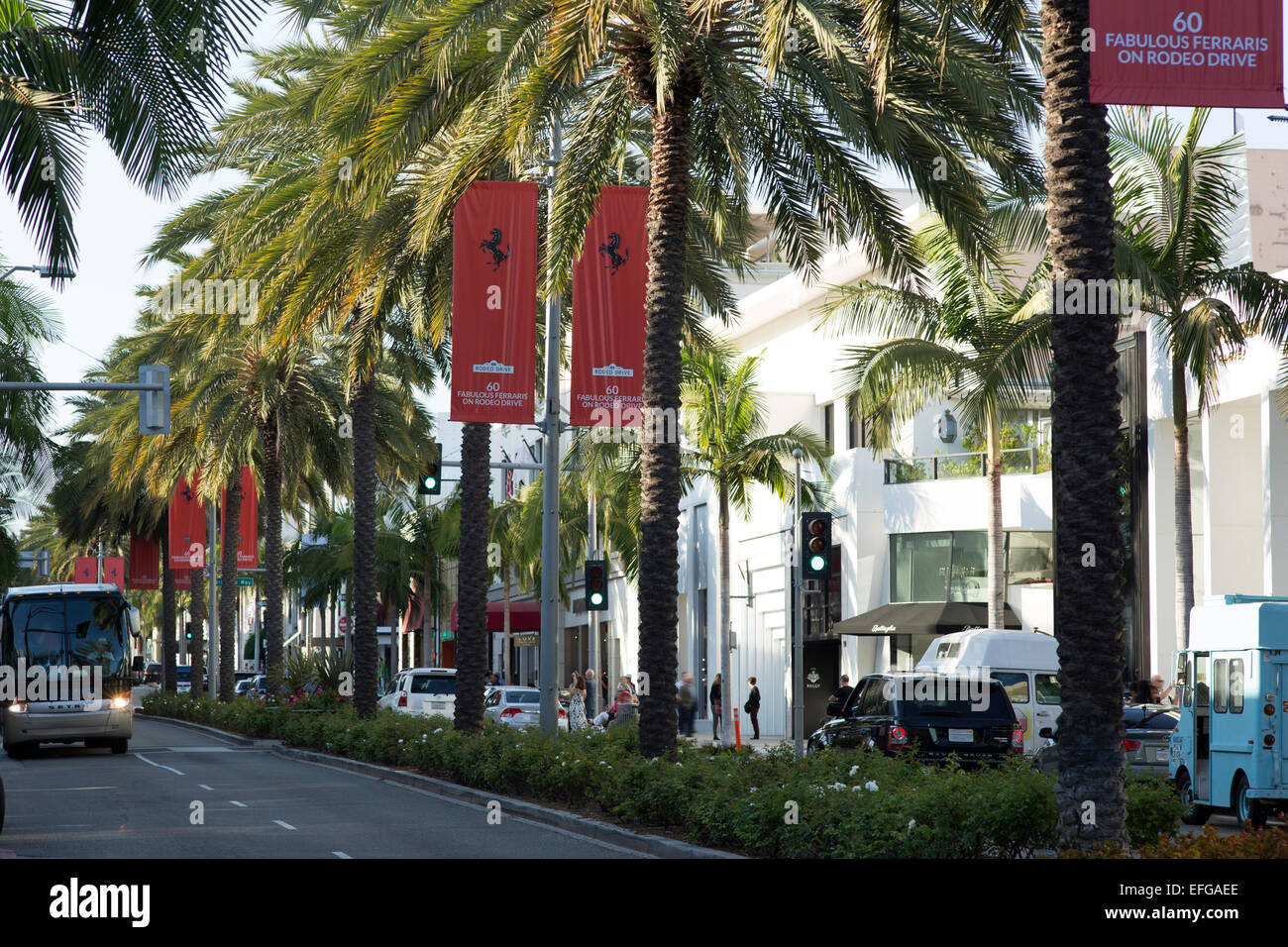 A nord di Rodeo Drive a Beverly Hills Los Angeles California USA Foto Stock