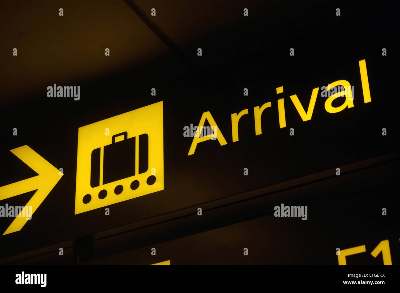 Indicazioni per i passeggeri in aeroporto internazionale Foto Stock