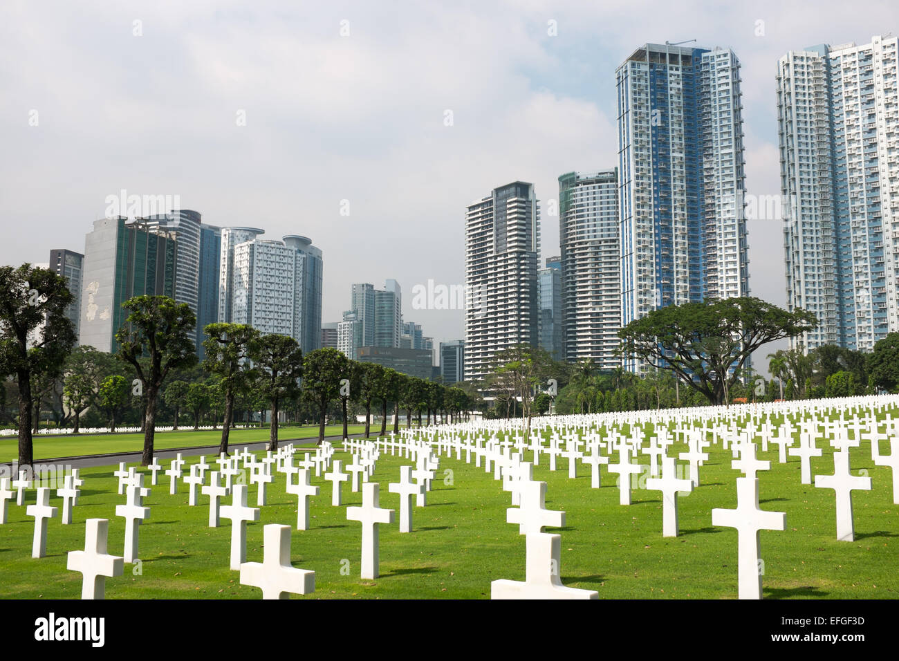 Manila American Cimitero e memoriale situato in Fort Bonifacio, Metro Manila. Foto Stock