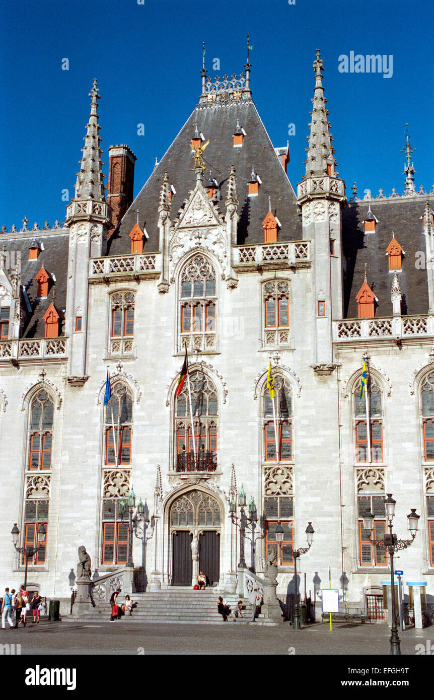 Belgio, Bruges , Fiandre, Provinciale Palazzo del Governo di Grote Markt Foto Stock