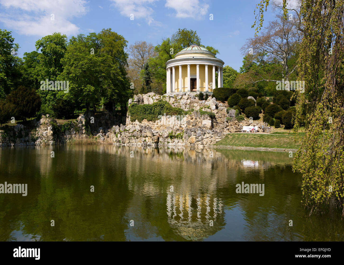 Tempio Leopoldine in motivi di Schloss Esterhazy Palace, Leopoldine Pond, Eisenstadt, Burgenland, Austria Foto Stock