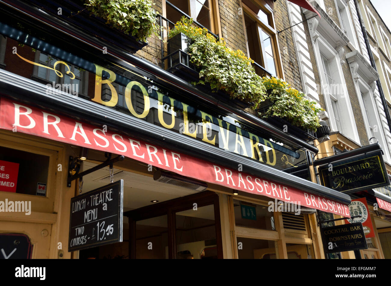 Boulevard brasserie cafe in Covent Garden di Londra, Regno Unito. Foto Stock