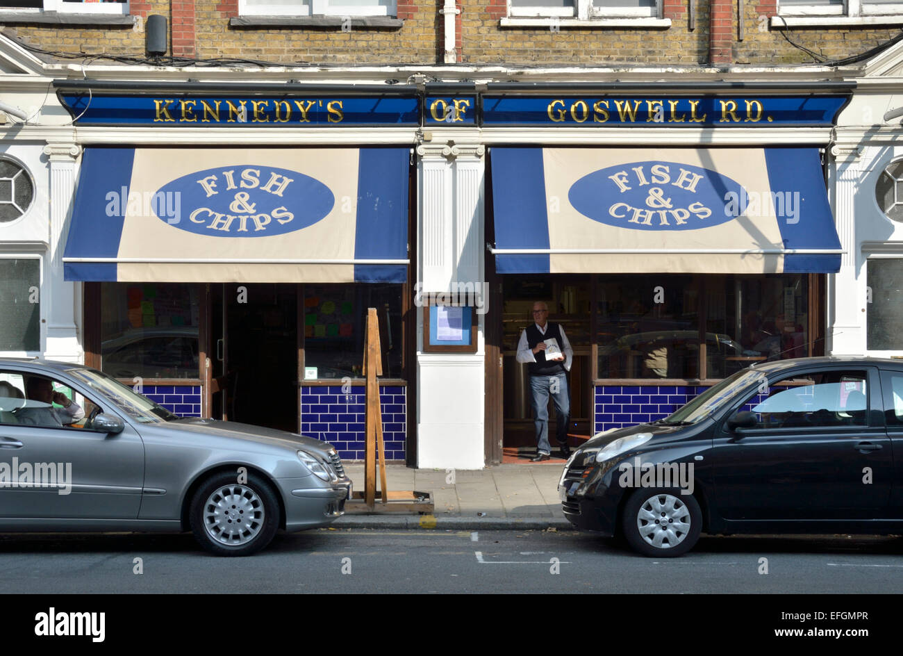 Kennedy di Goswell Road pesce e Chip Shop, Clerkenwell, Londra, Regno Unito. Foto Stock