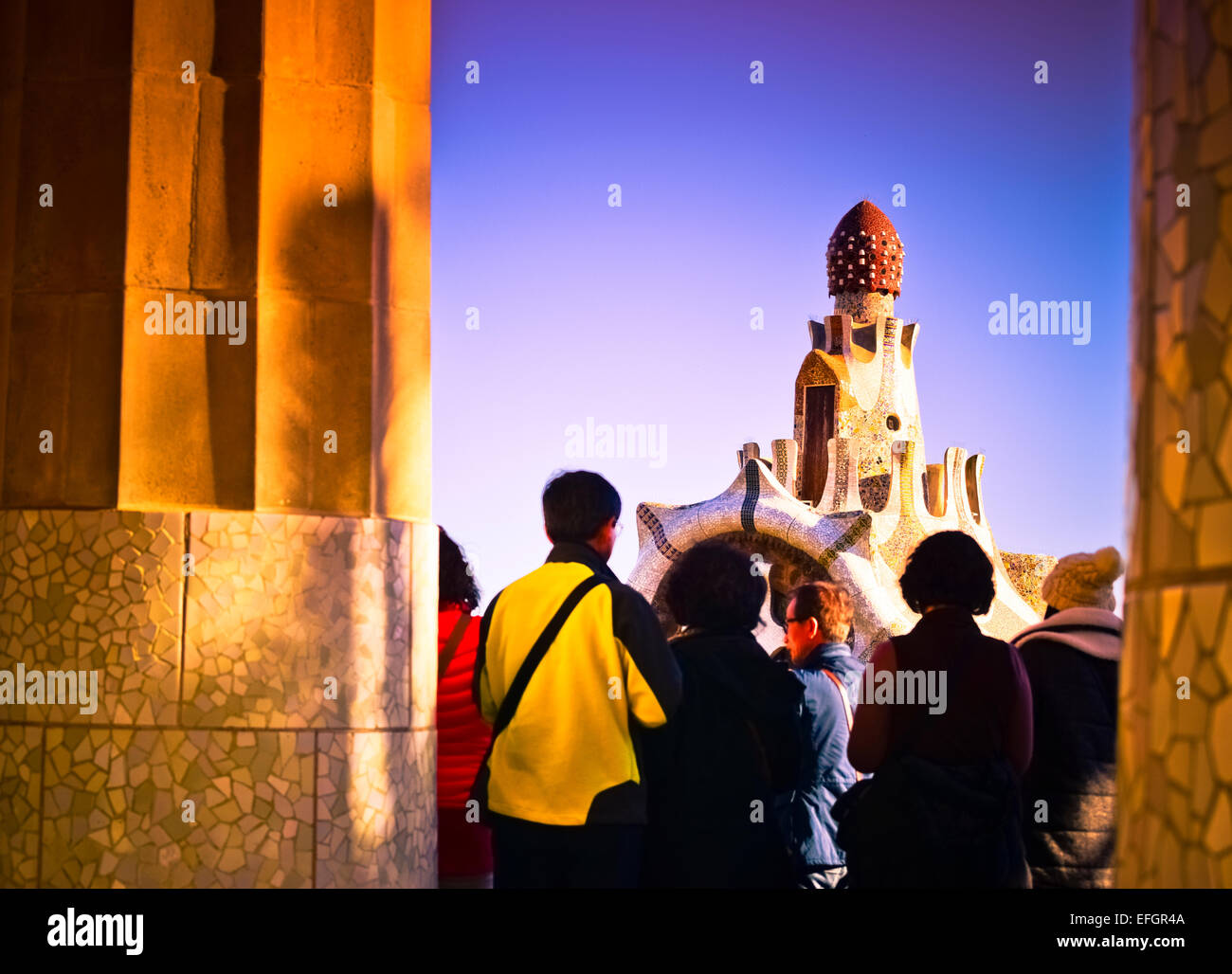 Parco Guell. Barcellona,Cataluña,Spagna Foto Stock