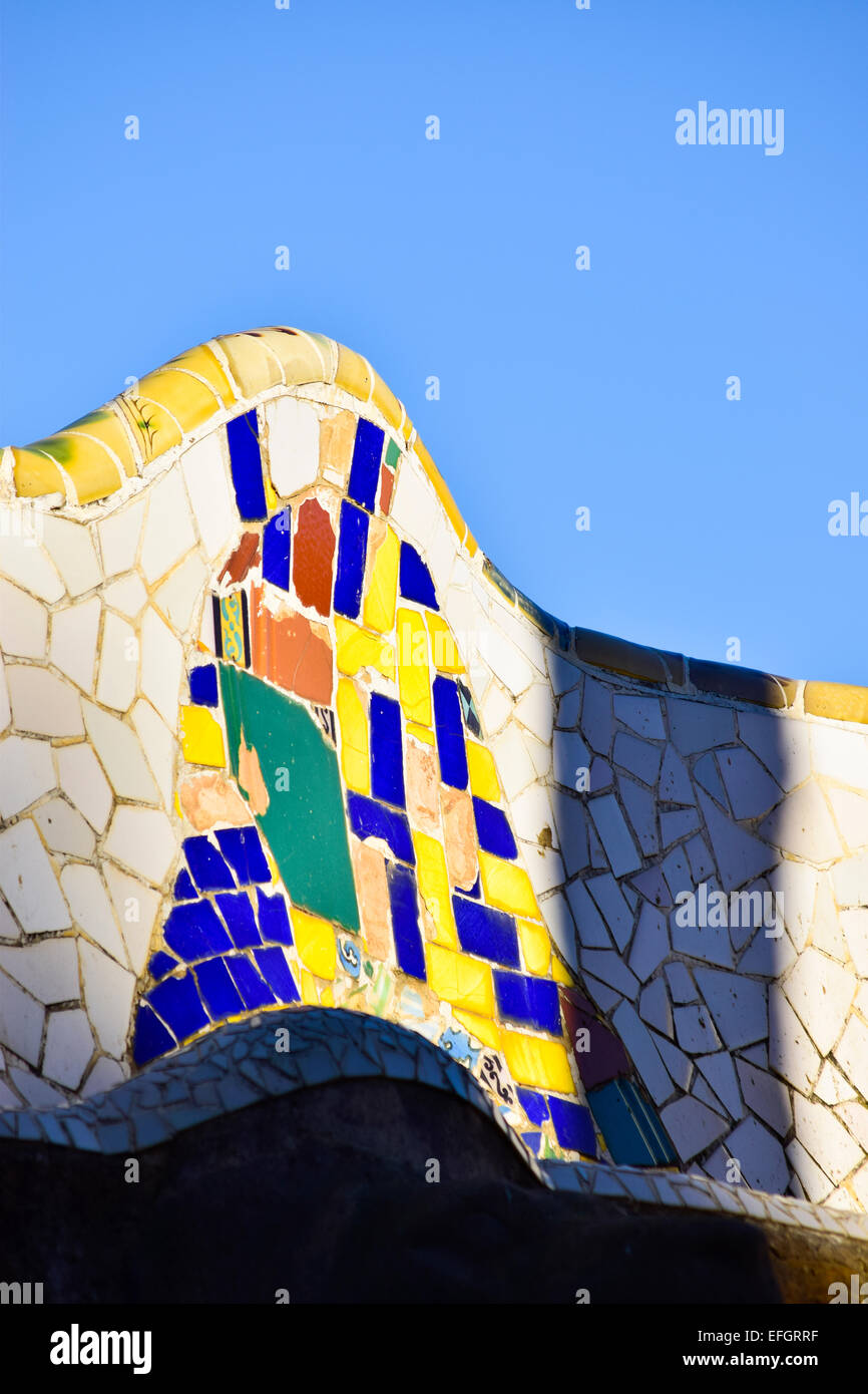 Parco Guell di Antoni Gaudi architetto. Barcellona, in Catalogna, Spagna. Foto Stock