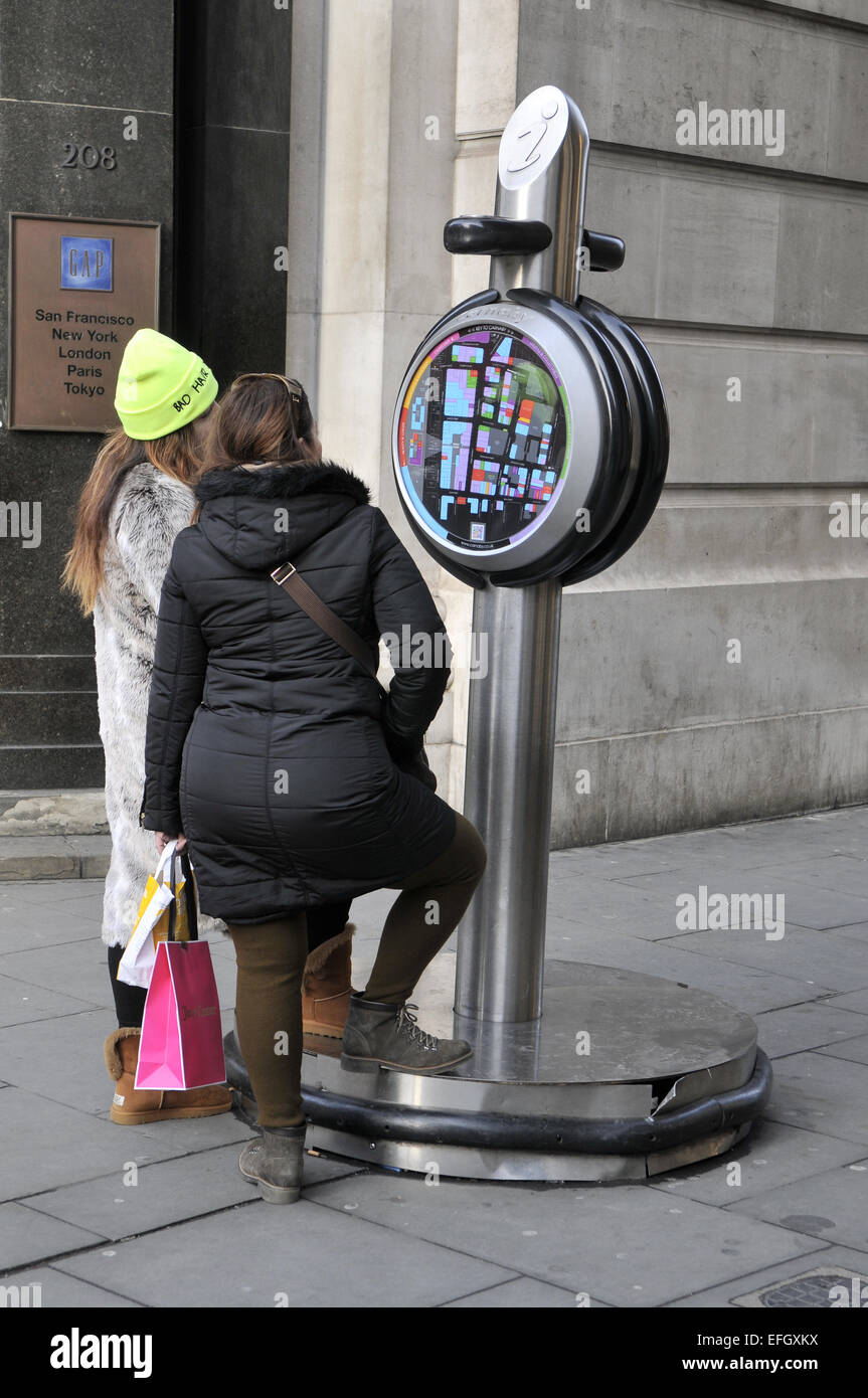 Mappa Turistica,Regent Street,London.UK Foto Stock