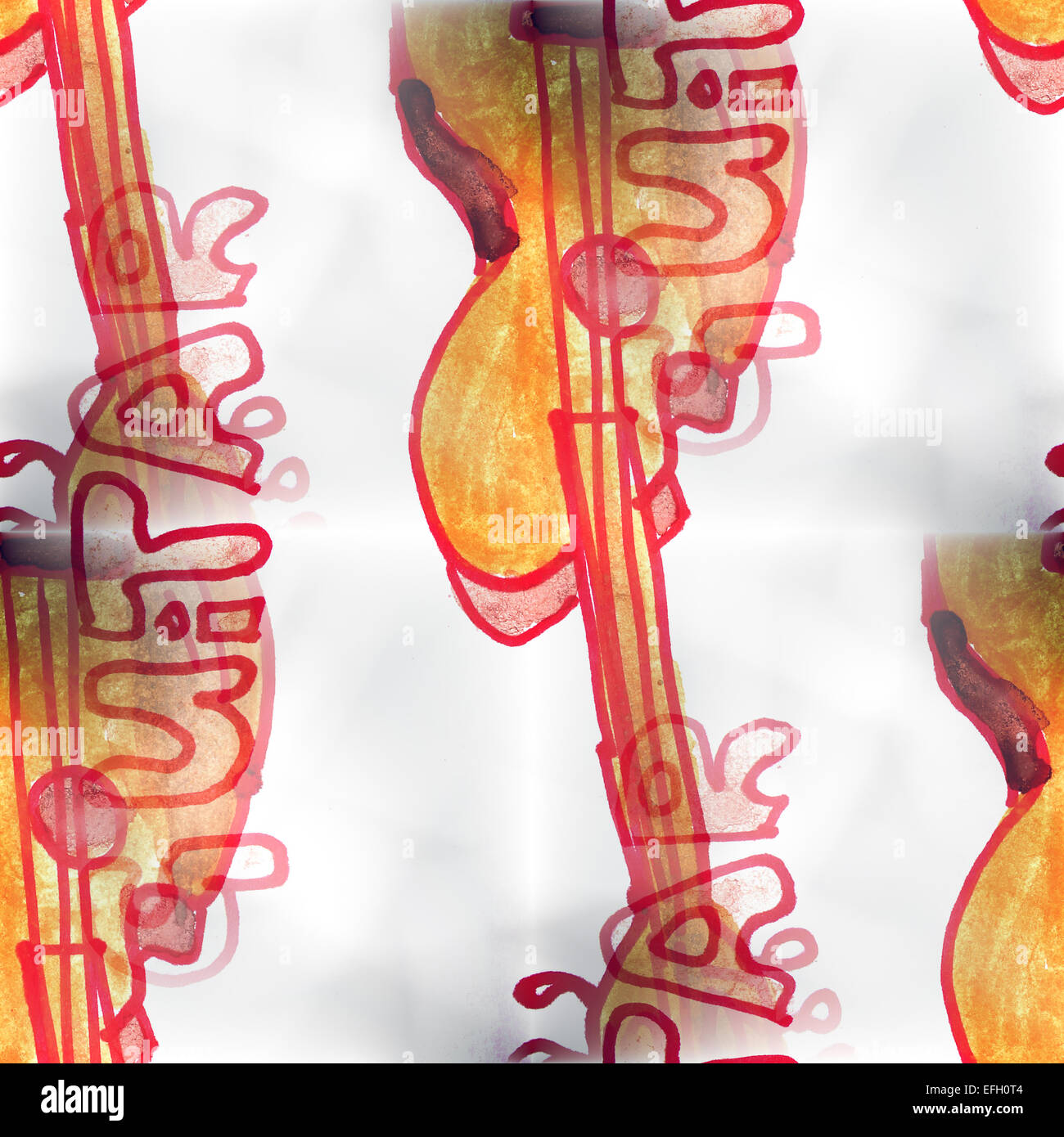 Sfondo murale seamless chitarra pattern texture di sfondo wallpaper ombra Foto Stock