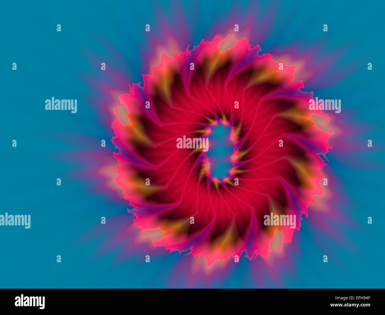 Rosso vortice rotondo, astratta forma digitale Foto Stock