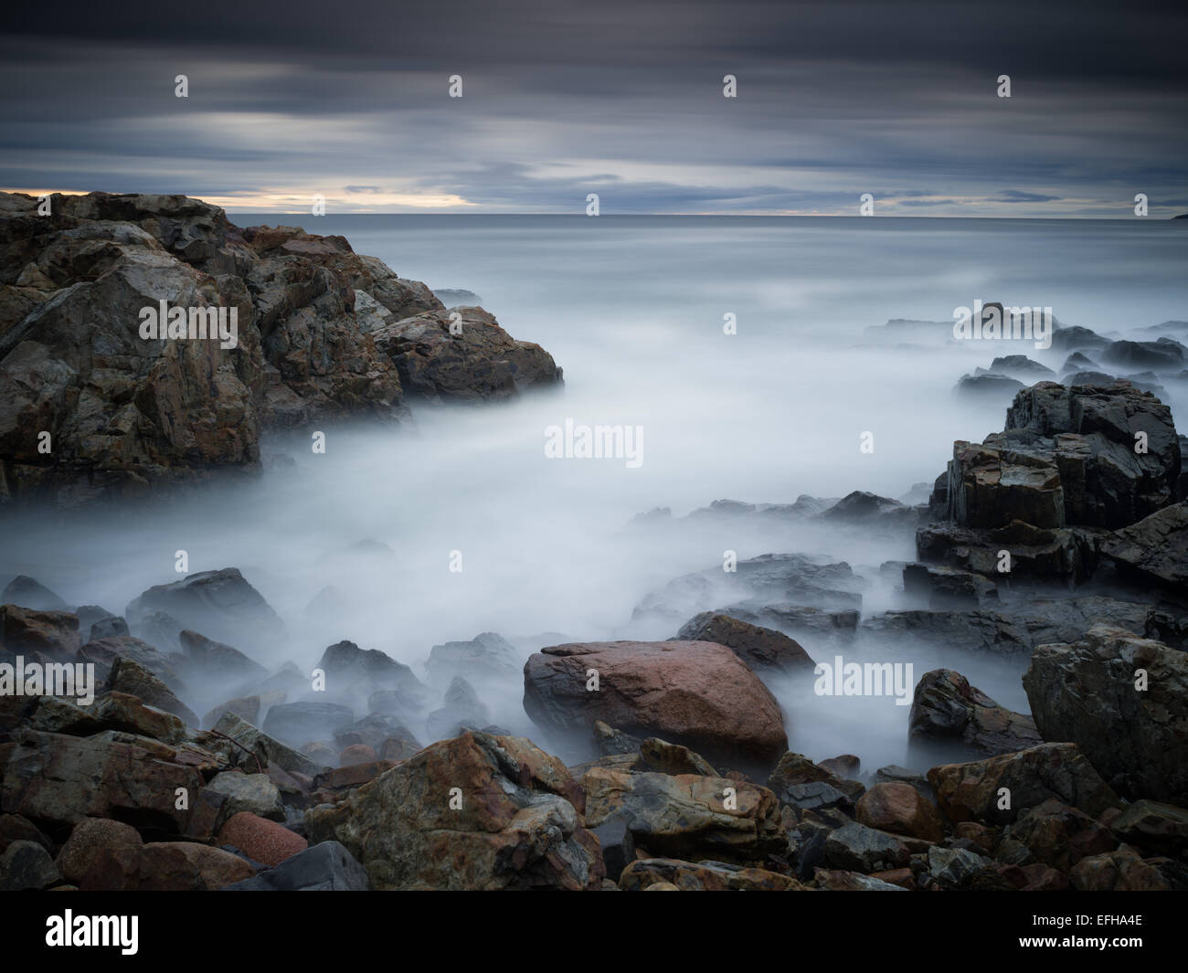Coste rocciose del Parco Nazionale di Acadia, Maine, Stati Uniti d'America Foto Stock