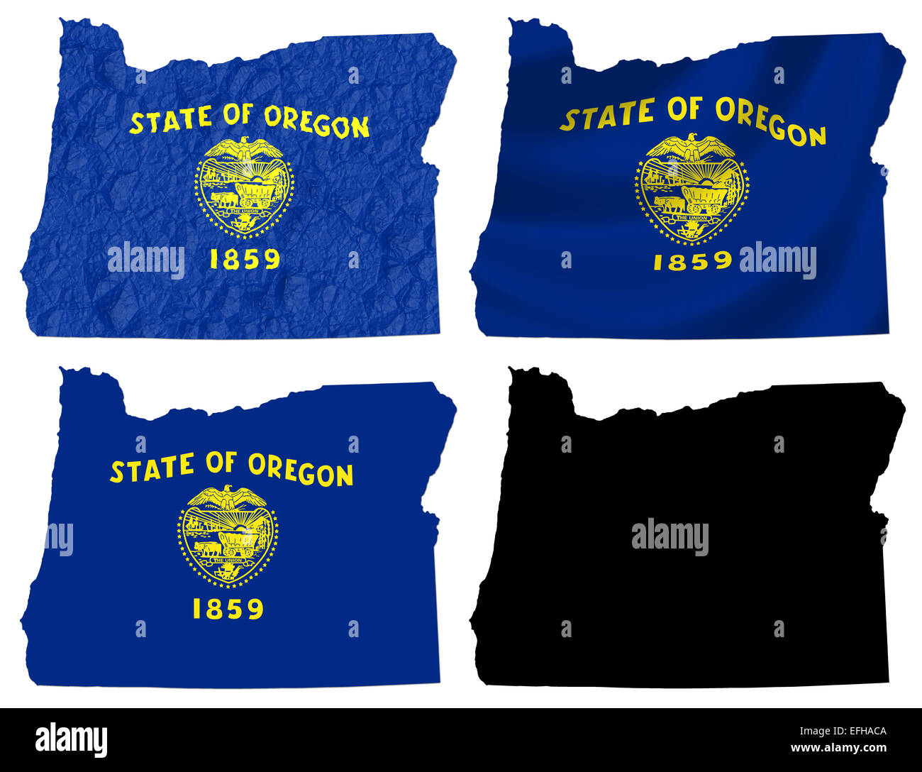 Noi Oregon state flag su mappa Foto Stock