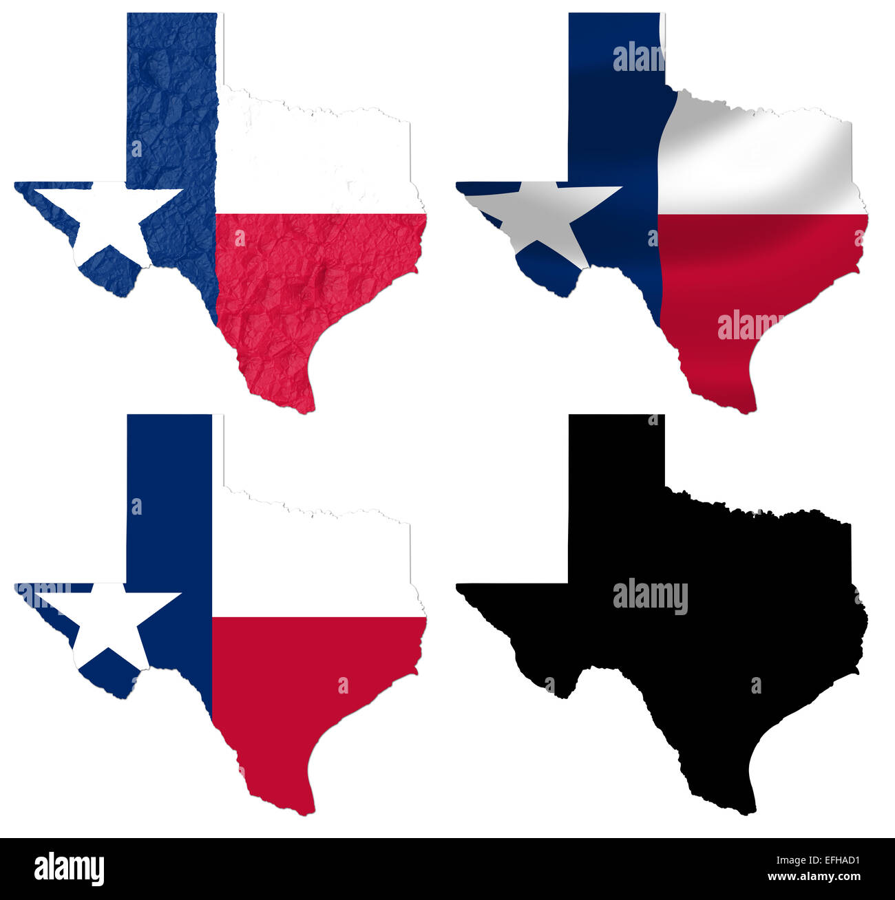 Noi Texas State flag su mappa Foto Stock