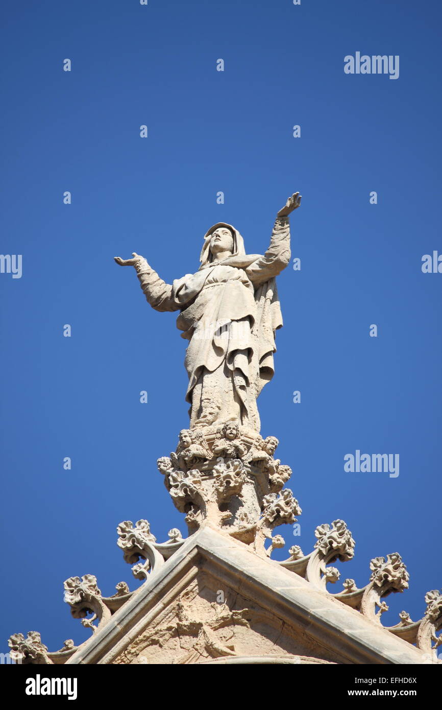 Santa Maria Statua in Palma de Mallorca cattedrale. Spagna Foto Stock