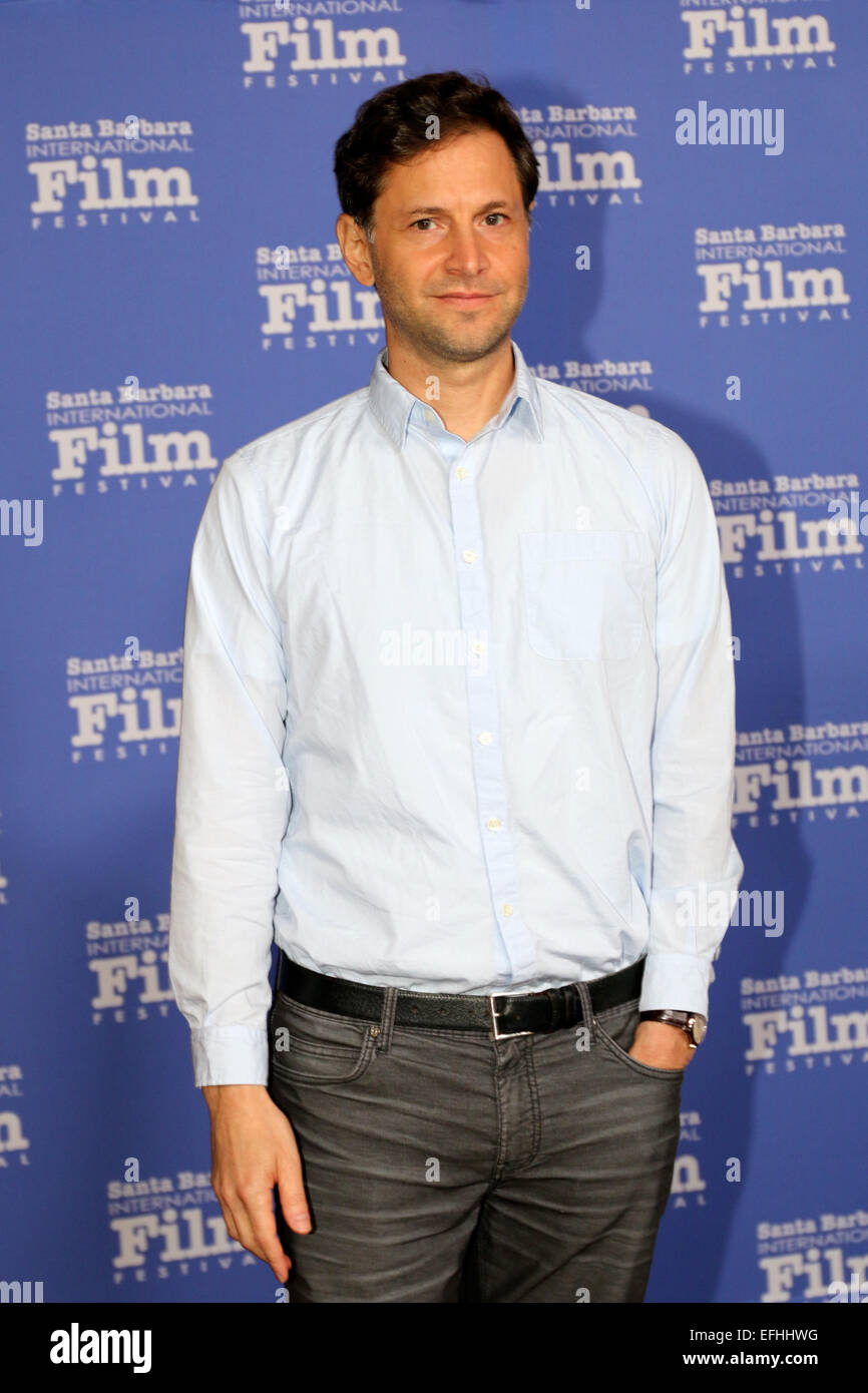 Santa Barbara, California, Stati Uniti d'America. 4 febbraio 2015. Regista Bennett Miller (Foxcatcher) passeggiate il tappeto rosso al Santa Barbara International Film Festival. Foto Stock