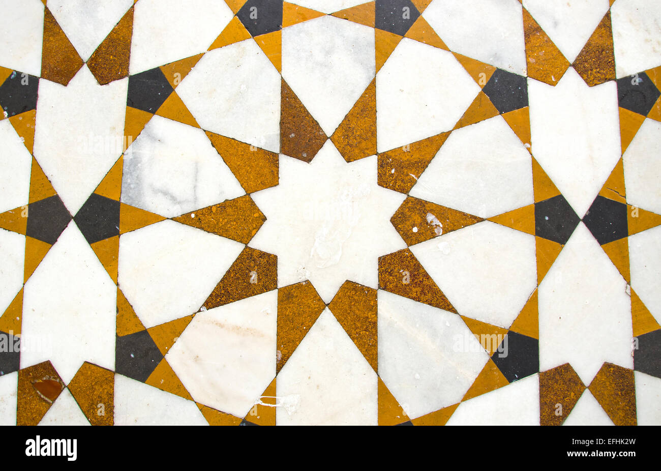 Bella ornamentale decorativo pavimento in marmo di sfondo nel tempio asiatico, India Foto Stock