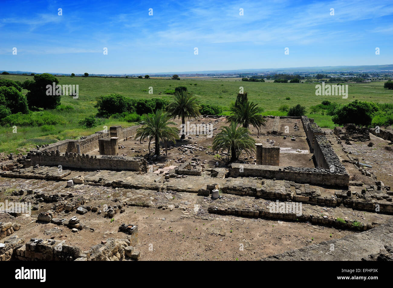 Il Medina Azahara, i resti di una cittadella fortificata arabo musulmano palazzo medievale-città vicino a Cordoba, Spagna Foto Stock