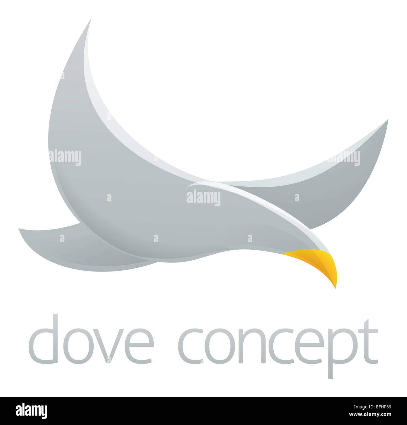 Una illustrazione astratta di una colomba concept design Foto Stock