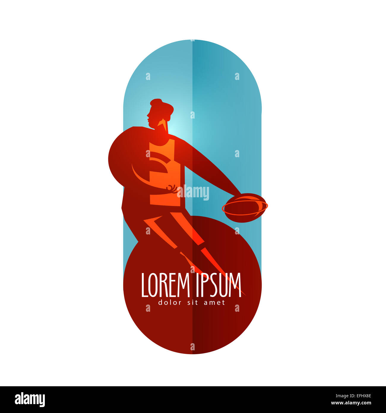 Vettore di basket logo design modello. sport o giocatore di basket e la relativa icona. Foto Stock