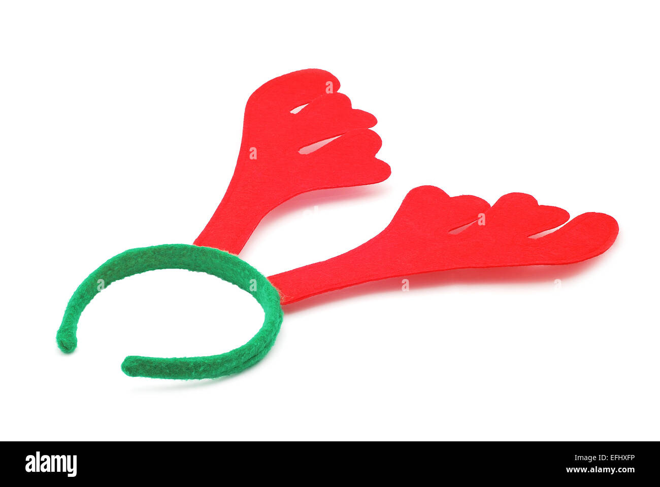 Natale decorazione di renne palchi su bianco Foto Stock