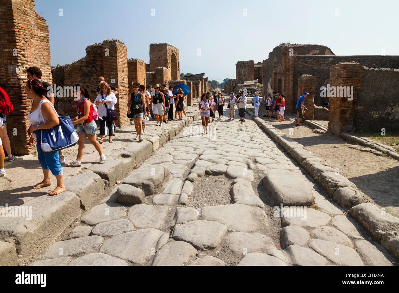 Via delle Terme, la storica città di Pompei nel Golfo di Napoli, Campania, Italia, Europa Foto Stock