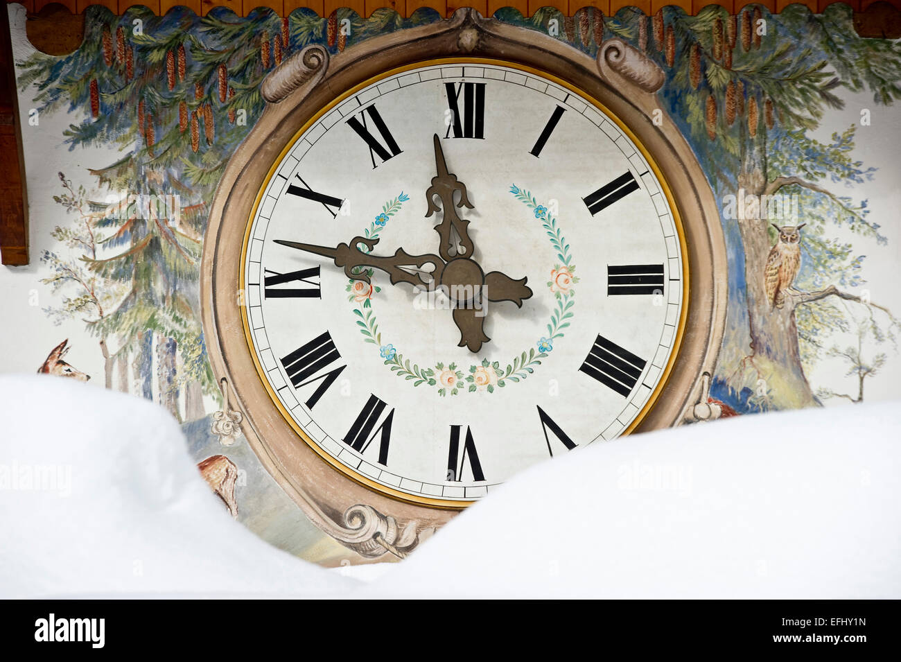 In prossimità di un grande orologio a cucù, Hofgut Sternen, Ravenna Gorge, nei pressi di Freiburg im Breisgau, Foresta Nera, Baden-Wuerttemberg, Ge Foto Stock