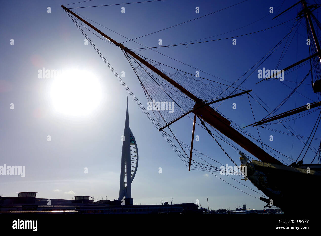 Spinnaker Tower, Gunwharf Quays, Portsmouth Porto, Hampshire, Inghilterra, Regno Unito Foto Stock