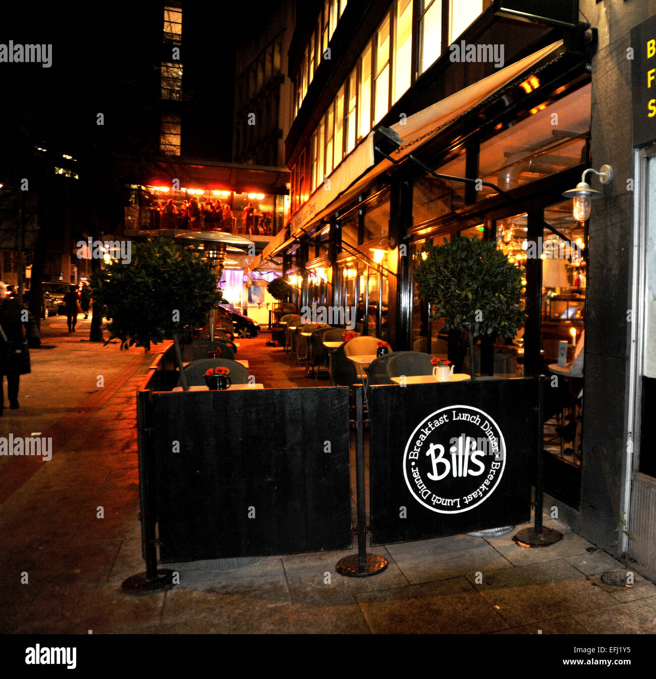 Manchester Lancashire Regno Unito - Fatture ristorante nel centro della città di Manchester Foto Stock