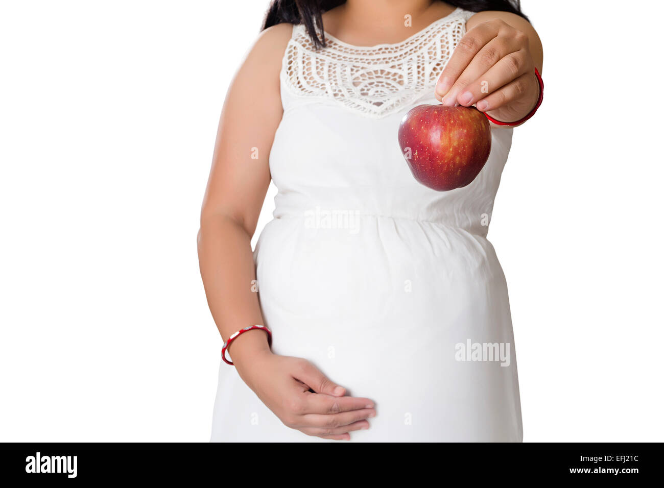 1 La gravidanza della donna Cucina dietetica apple Foto Stock