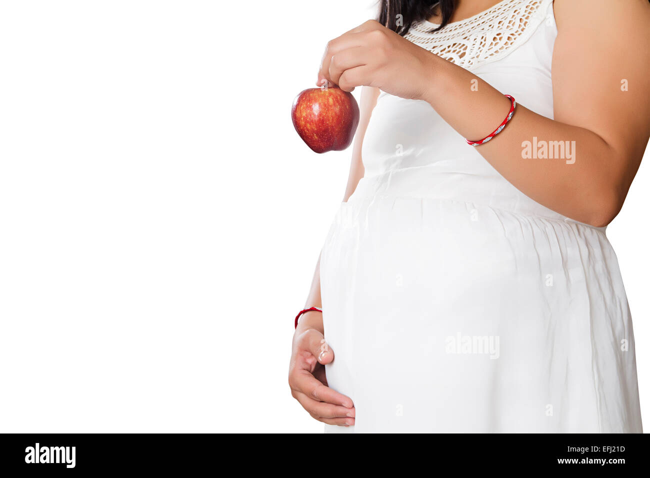 1 La gravidanza della donna Cucina dietetica apple Foto Stock