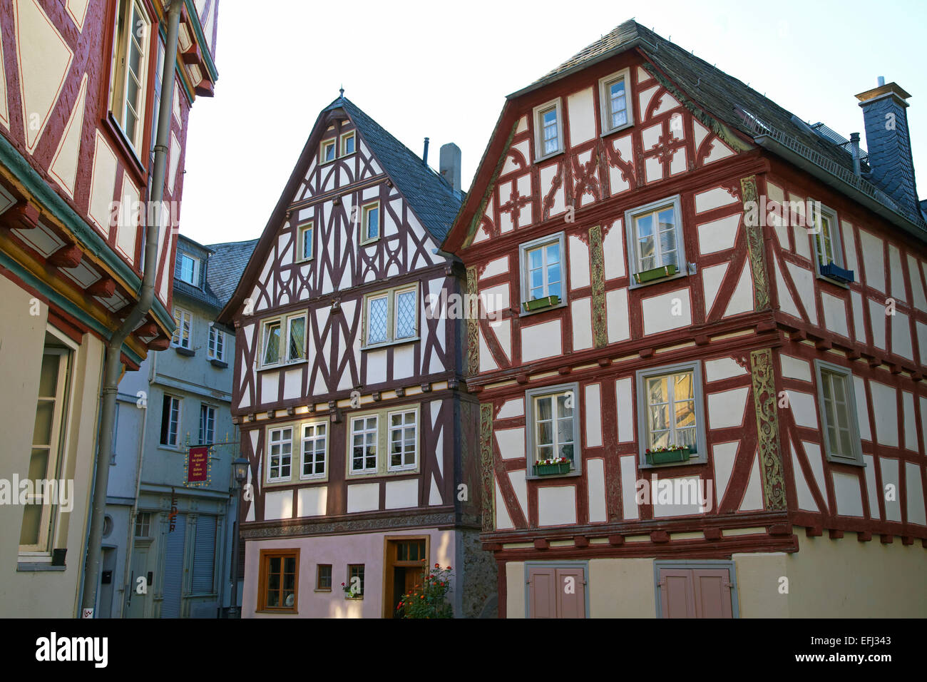 Tipiche case a graticcio nella città vecchia di Limburg, Westerwald, Hesse, Germania, Europa Foto Stock