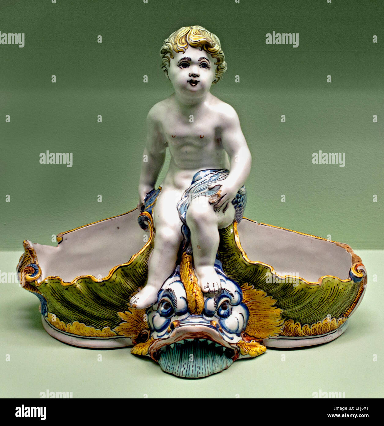 Faenza - Ceramica Charles François Hannong 1669 - 1739 ( originariamente olandese potters Family ) Paul Anthony divenne il capo della fabbrica nel 1732 Musée des Arts Décoratifs (Museo di Arte Decorativa) Strasburgo Francia Foto Stock