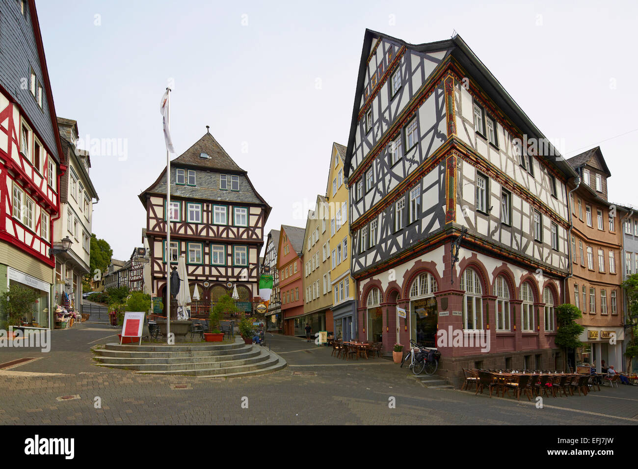 Eisenmarkt nella città vecchia di Wetzlar, Lahn, Westerwald, Hesse, Germania, Europa Foto Stock