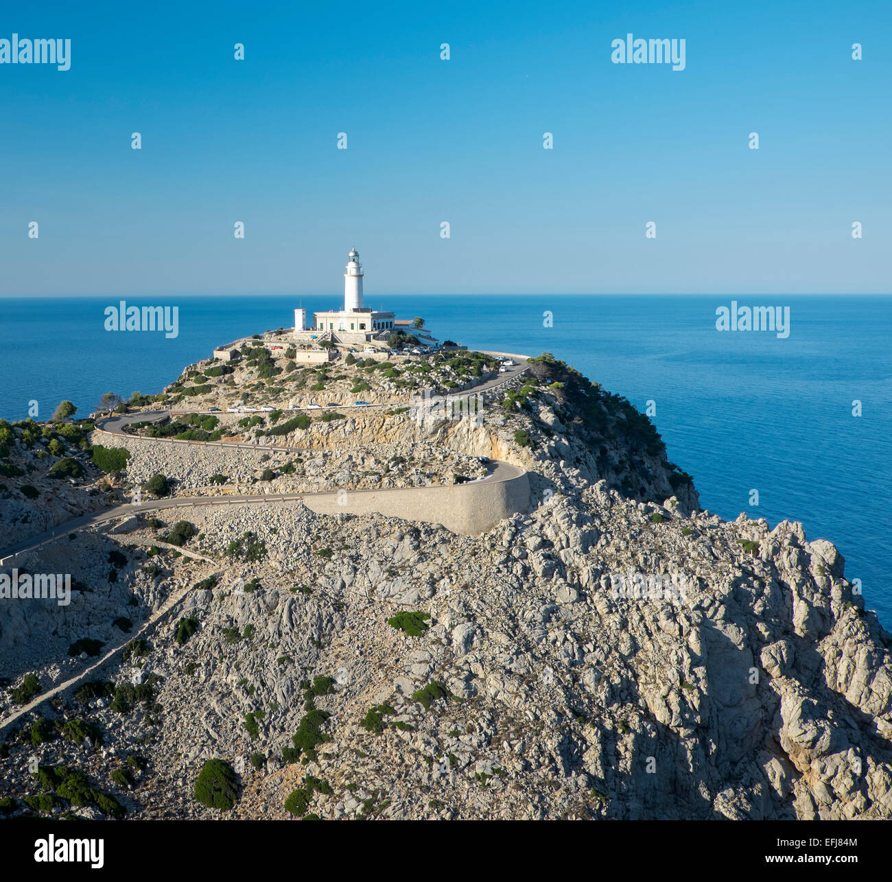 Faro di Capo Formentor nella costa nord di Mallorca, Spagna ( Isole Baleari ) Foto Stock