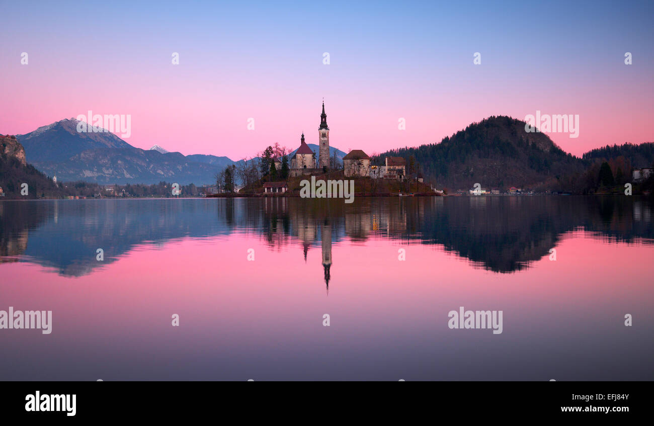 Lago di Bled. Foto Stock