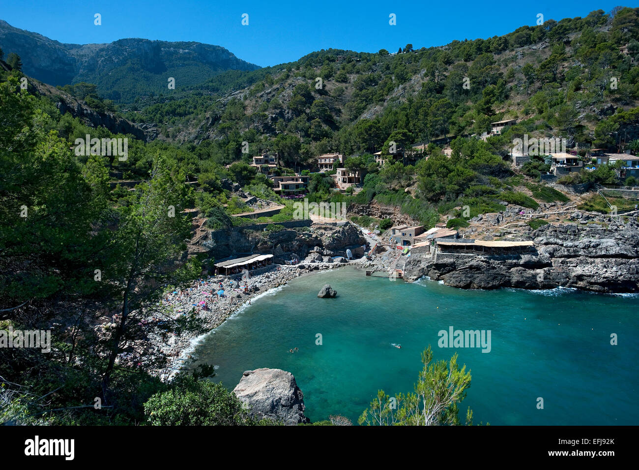 Spiaggia, Deia, Maiorca, Baleari, Spagna Foto Stock