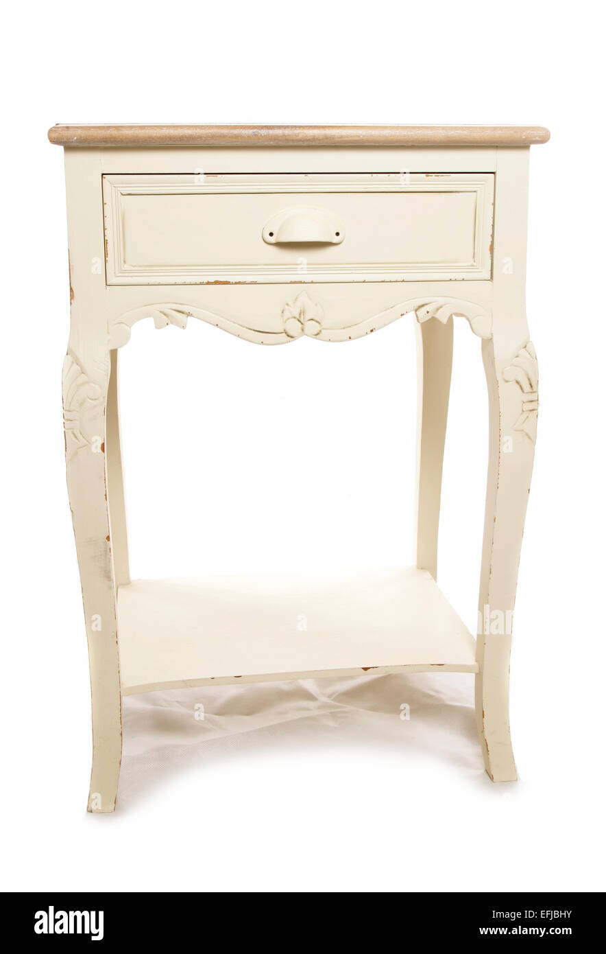 Shabby Chic Tavolo telefono intaglio Foto Stock