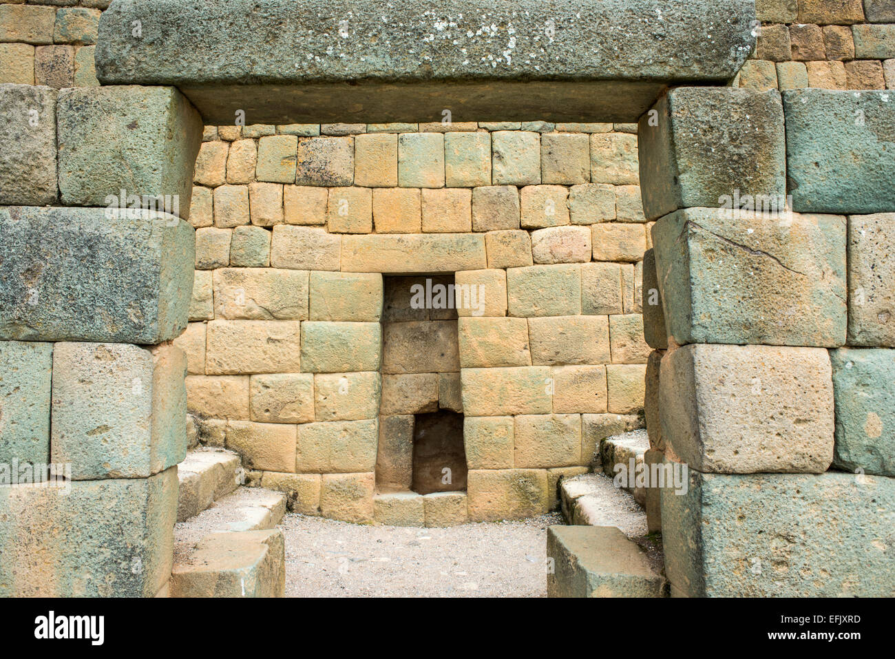 Ingapirca, Inca parete e città, noto più grandi rovine Inca in Ecuador. Foto Stock