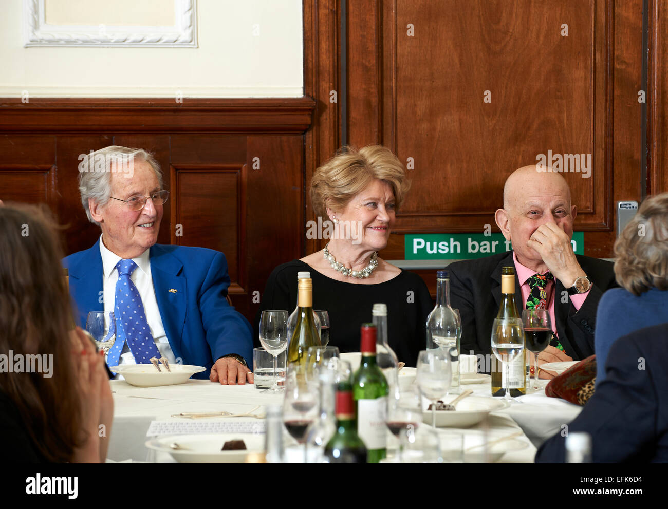 Nicholas Parsons, Ann Reynolds & Naim Attallah Foto Stock