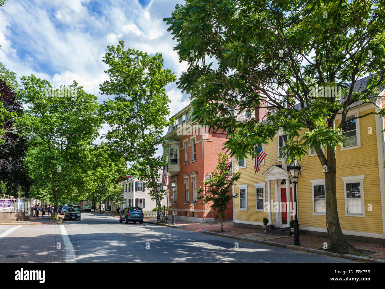 Beneficio Street, College Hill quartiere storico di Providence, Rhode Island, STATI UNITI D'AMERICA Foto Stock