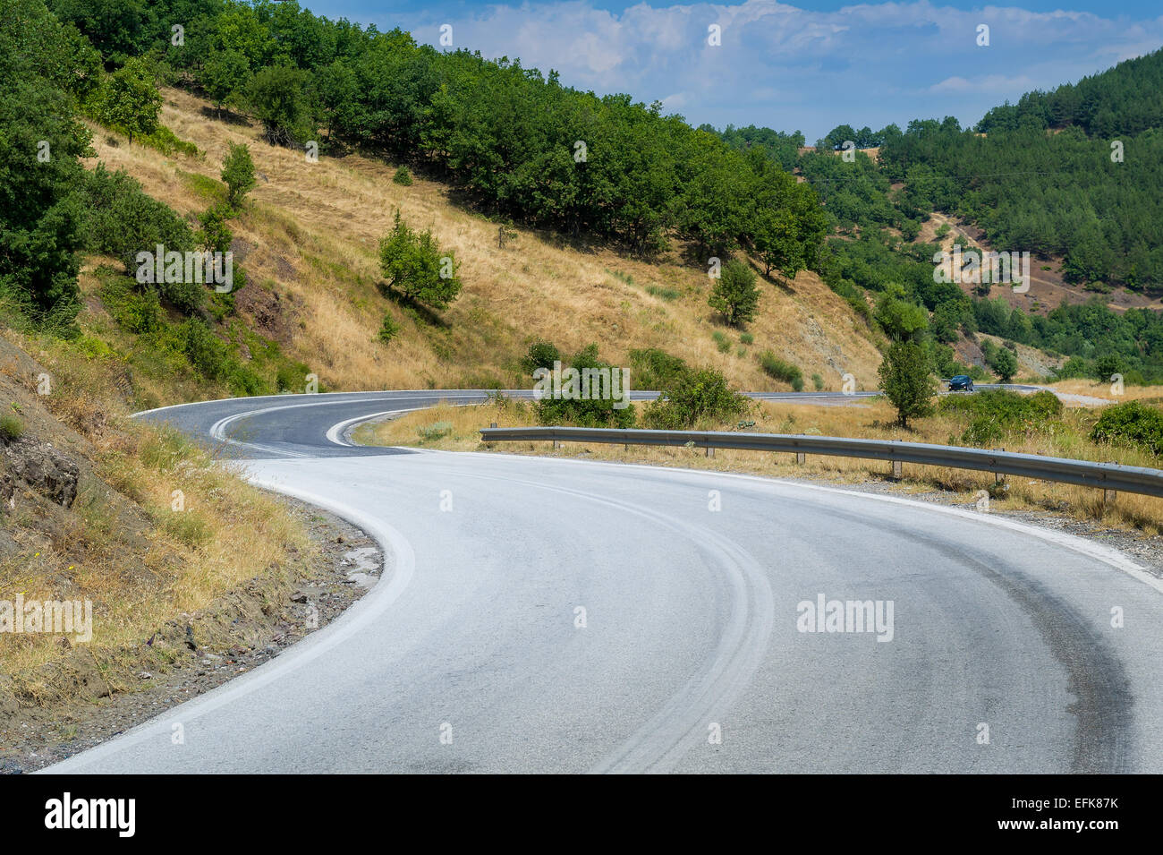 Strada tortuosa Foto Stock