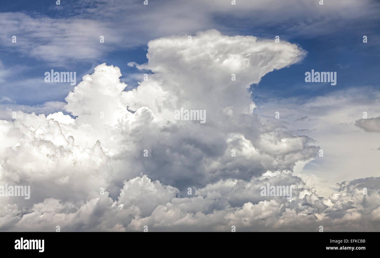 Unico cielo drammatico con nuvole temporalesche. Foto Stock
