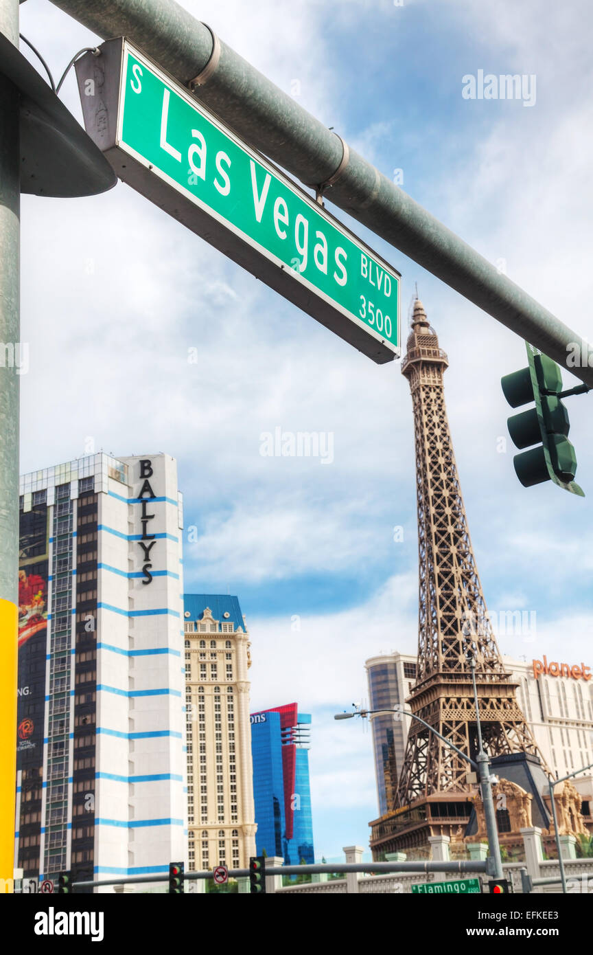 LAS VEGAS - 19 aprile: Las Vegas Boulevard di mattina in aprile 19, 2014 a Las Vegas, Nevada. Foto Stock
