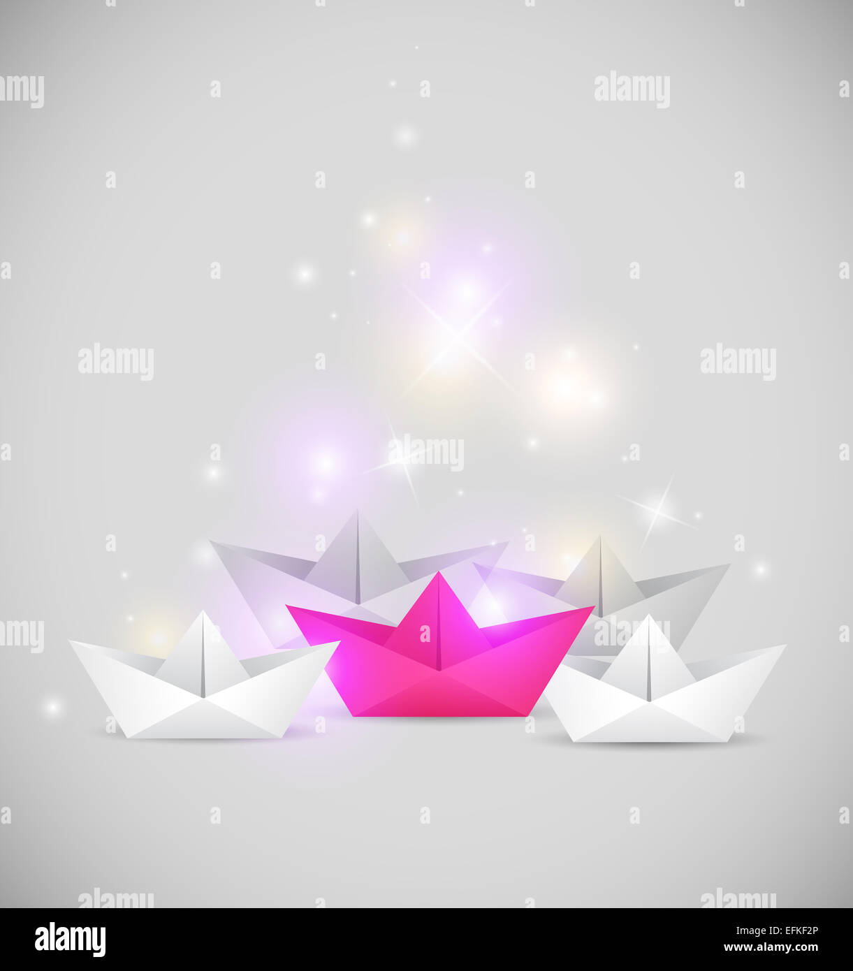 Sfondo astratto con barche di carta Foto Stock