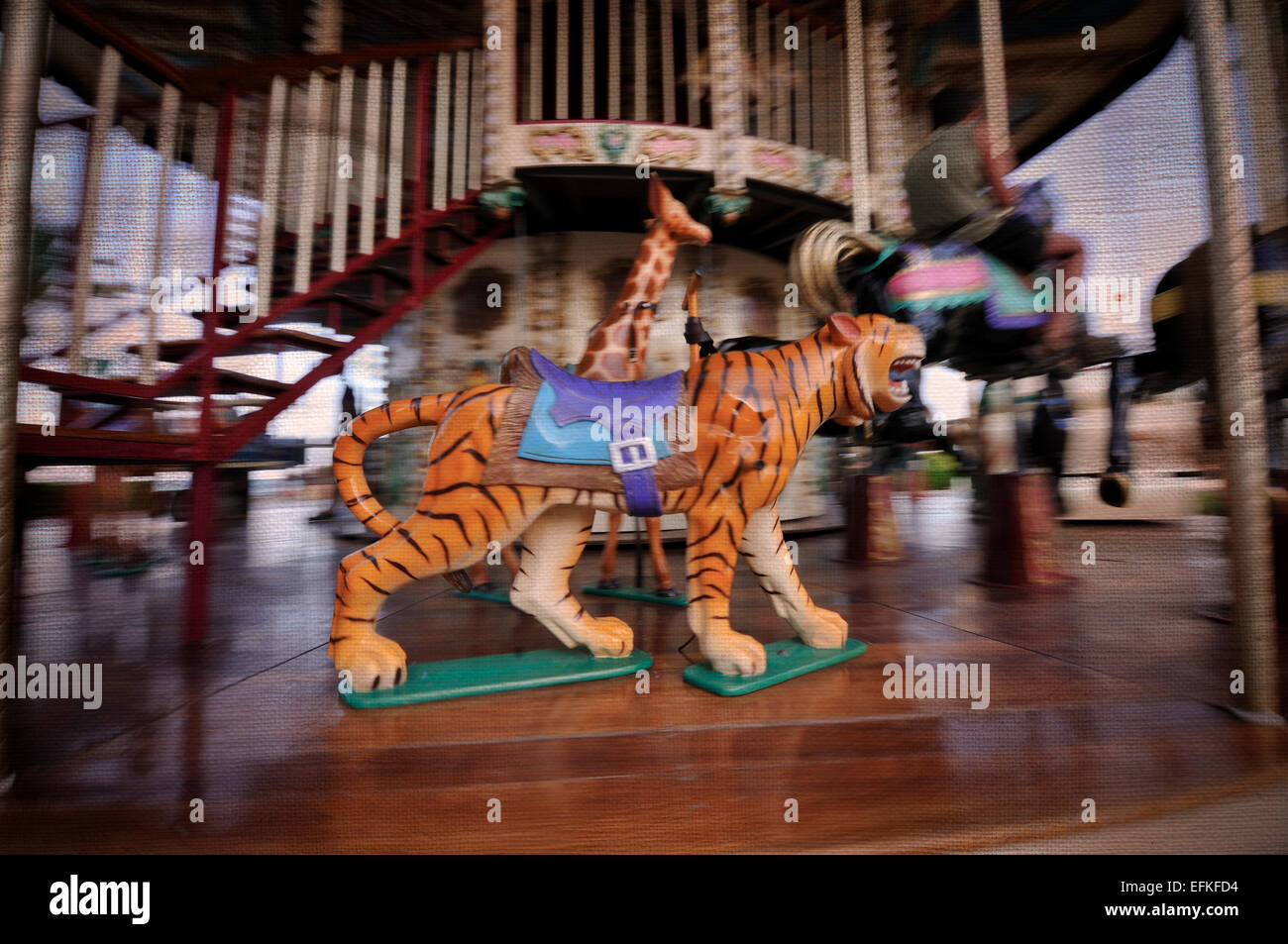 Stile antico merry-go-round Foto Stock