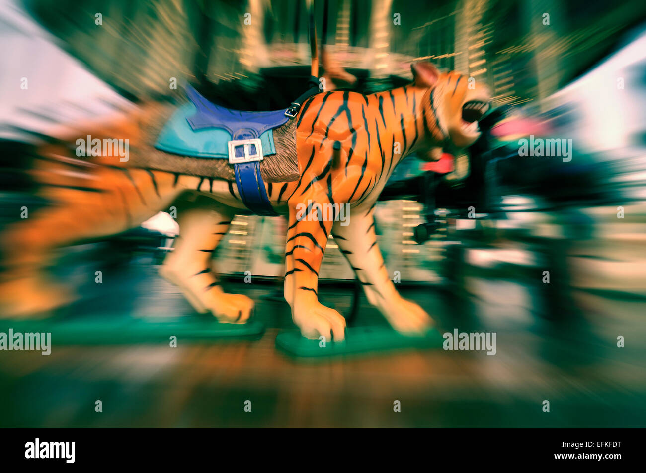 Stile antico merry-go-round Foto Stock