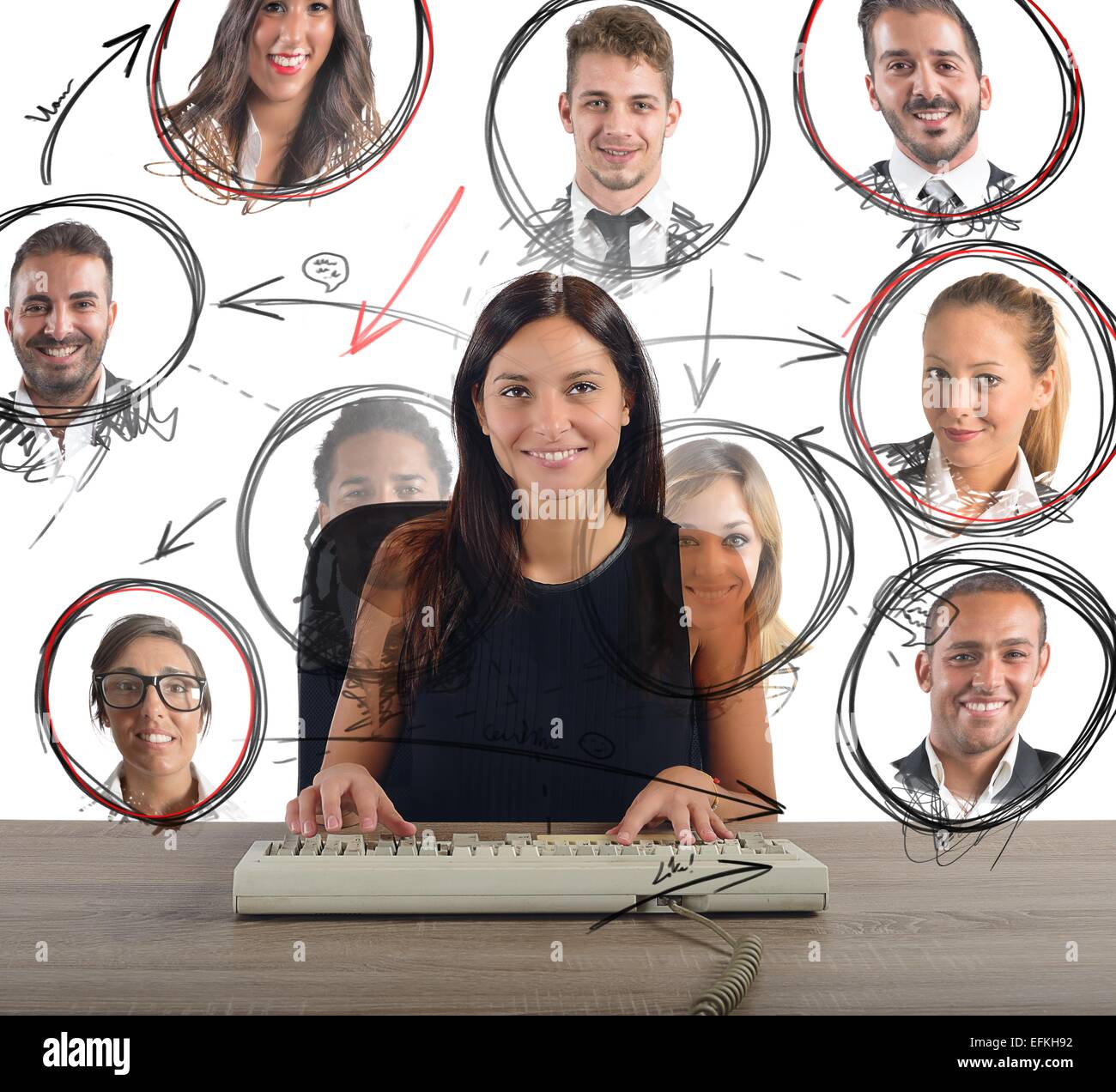 Imprenditrice chat Foto Stock